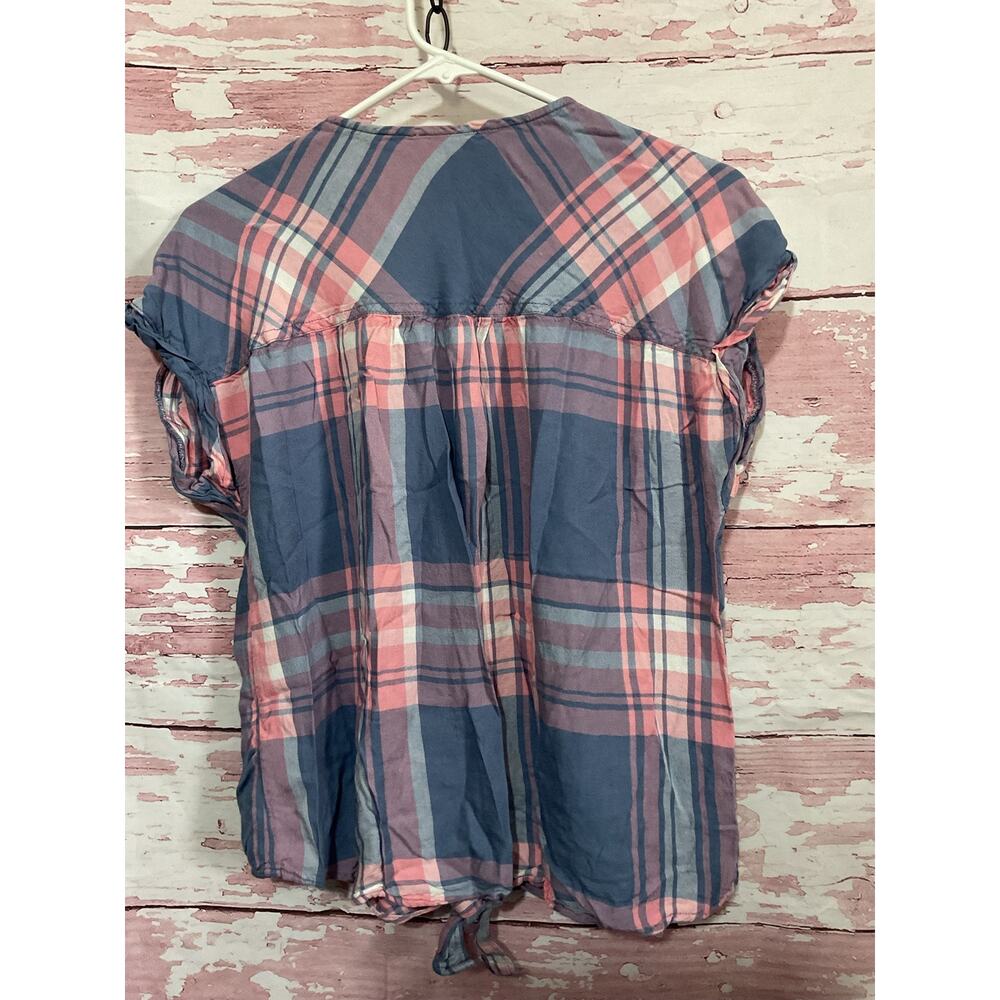 Como Blu Size Large Blouse Plaid - Picture 6 of 9